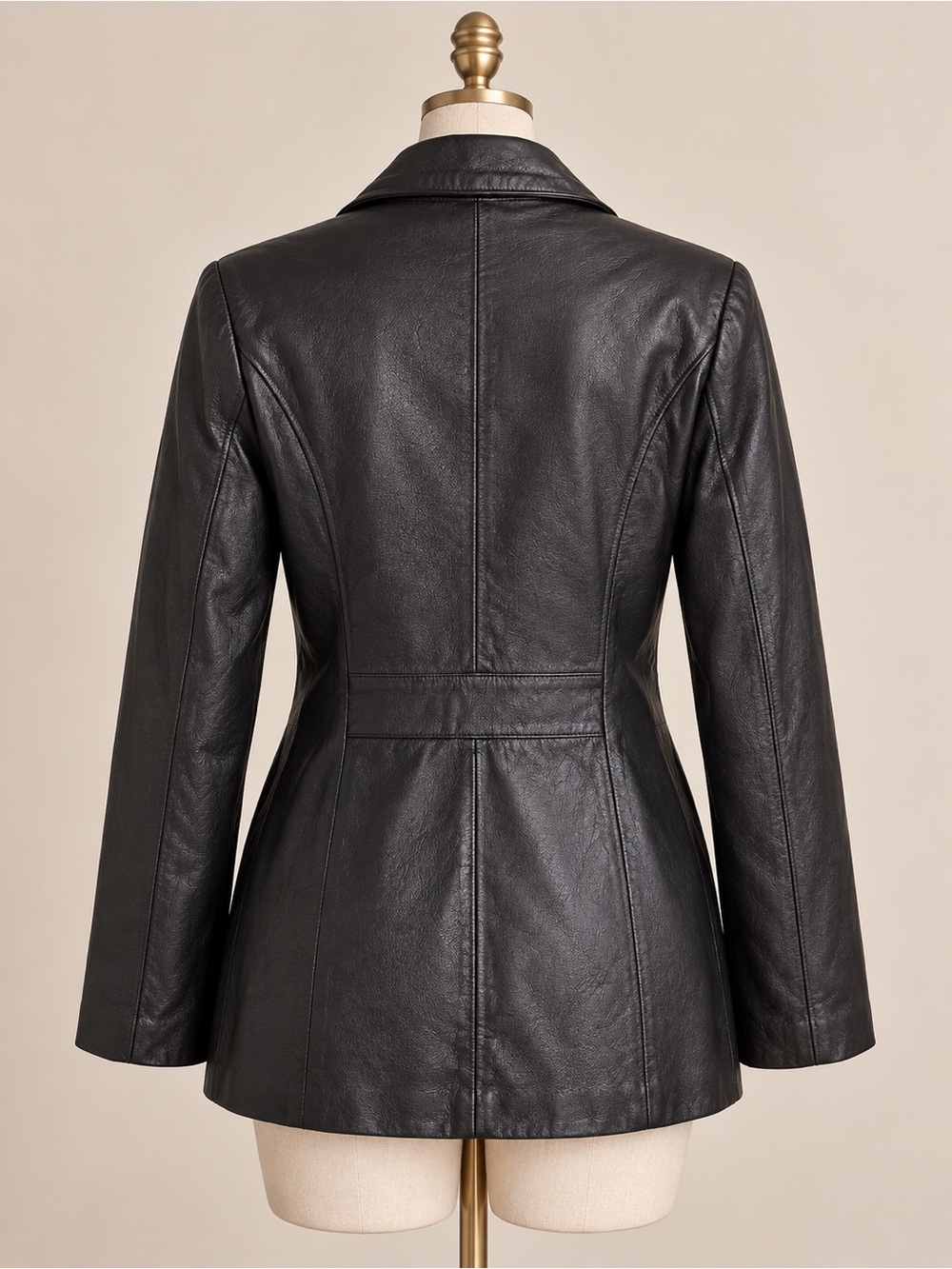 Wilson Black Double-Breasted Leather Blazer - Picture 2 of 6